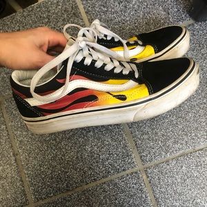 Vans Old Skools with Flames